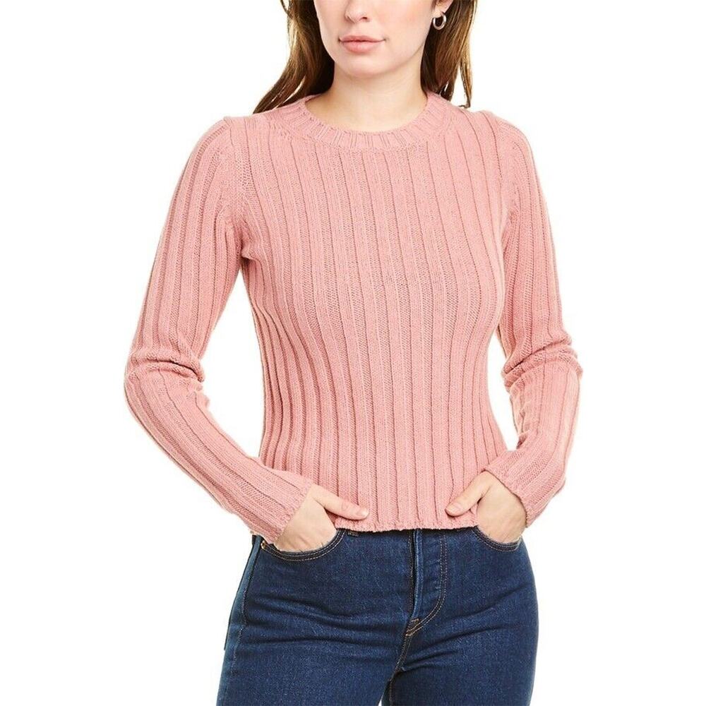 Vince Women Size M Ribbed Pullover Sweater Chunky Thick Pink NWT $265